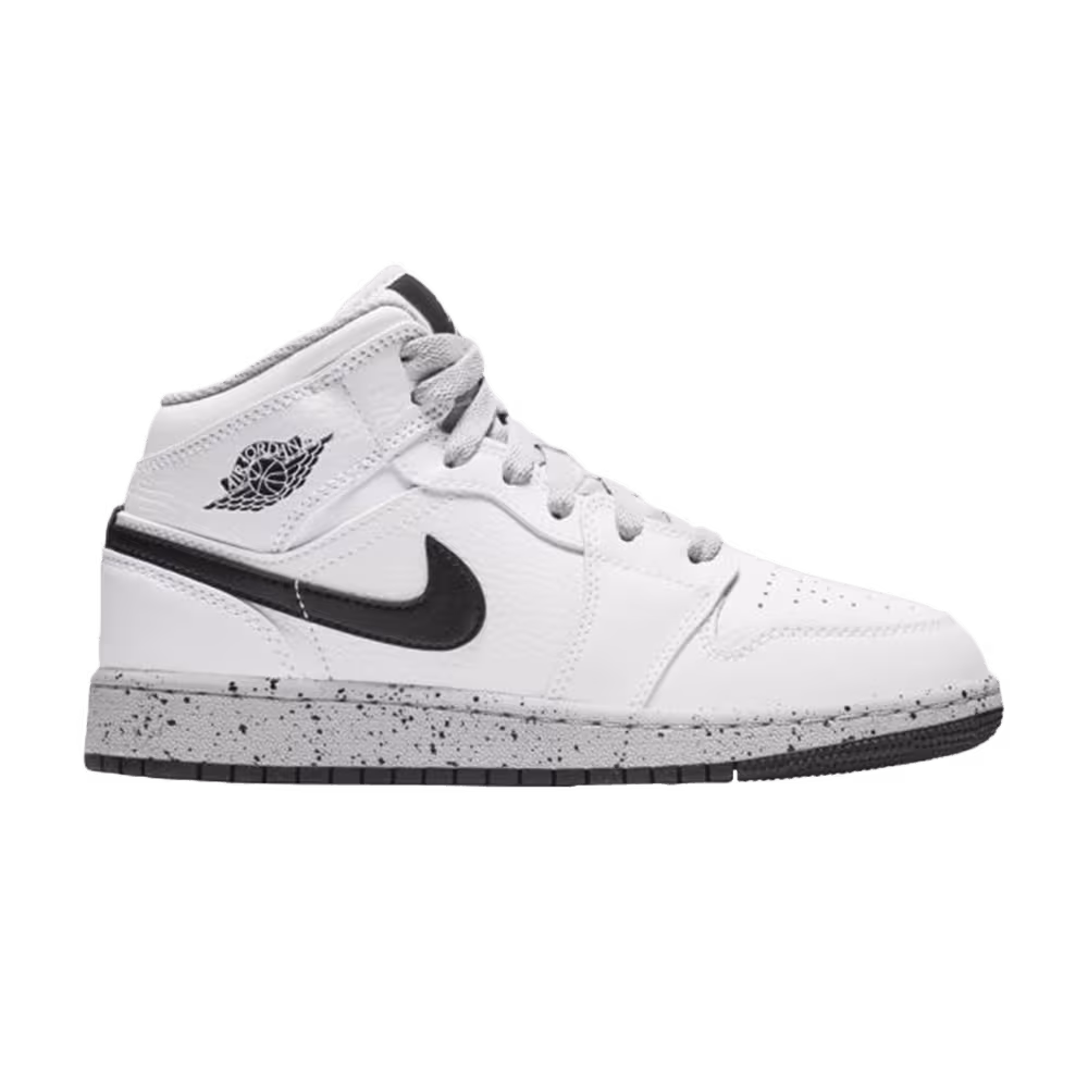 Air Jordan 1 Mid GS White Cement