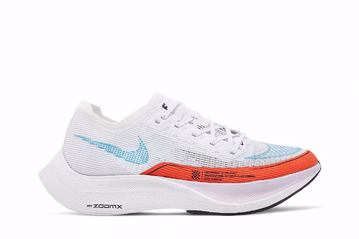Nike Women's ZoomX Vaporfly Next% 2 White Rush Orange, view 2