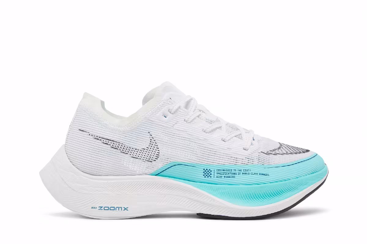 Nike Women's ZoomX Vaporfly Next% 2 White Aurora Green, view 2