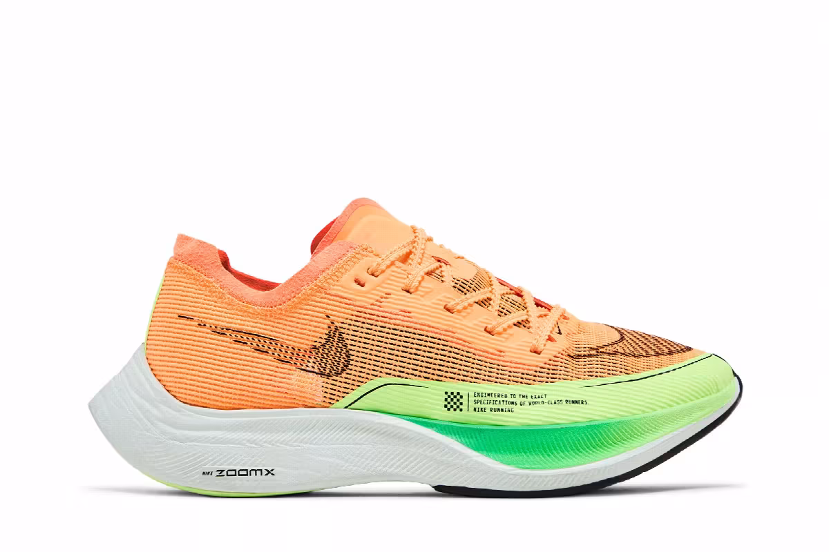 Nike Women's ZoomX Vaporfly Next% 2 Peach Cream Green Shock, view 2