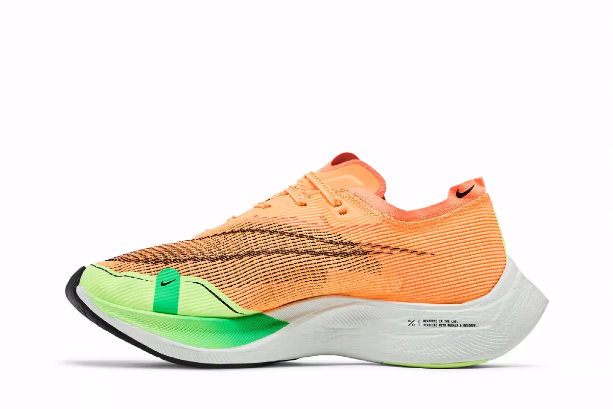 Nike Women's ZoomX Vaporfly Next% 2 Peach Cream Green Shock, view 4
