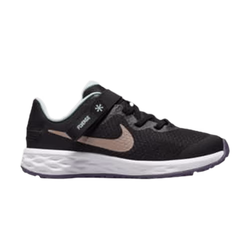 Nike Revolution 6 FlyEase PS Black Mint Foam