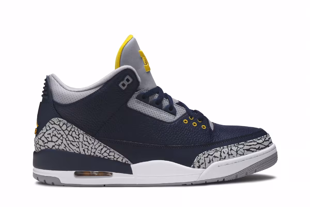 Air Jordan 3 Michigan Wolverines, view 2