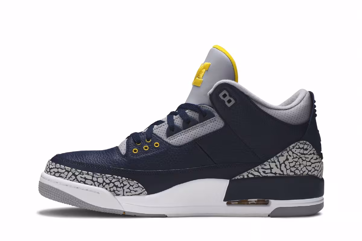 Air Jordan 3 Michigan Wolverines, view 4