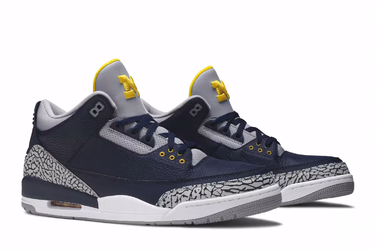 Air Jordan 3 Michigan Wolverines, view 9