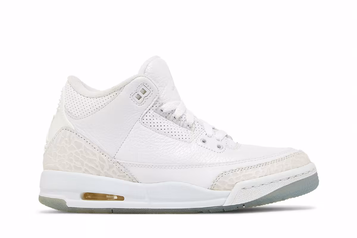 Air Jordan 3 BG Triple White, view 2