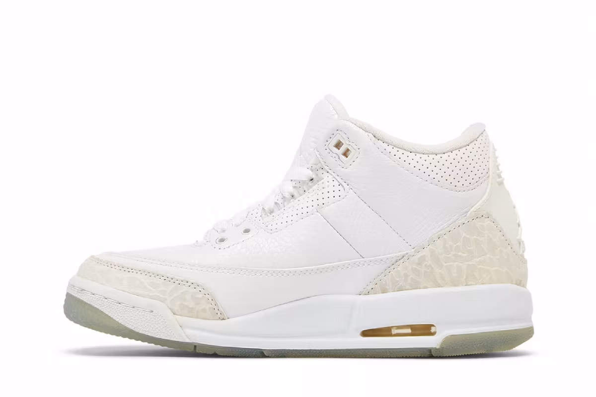 Air Jordan 3 BG Triple White, view 4
