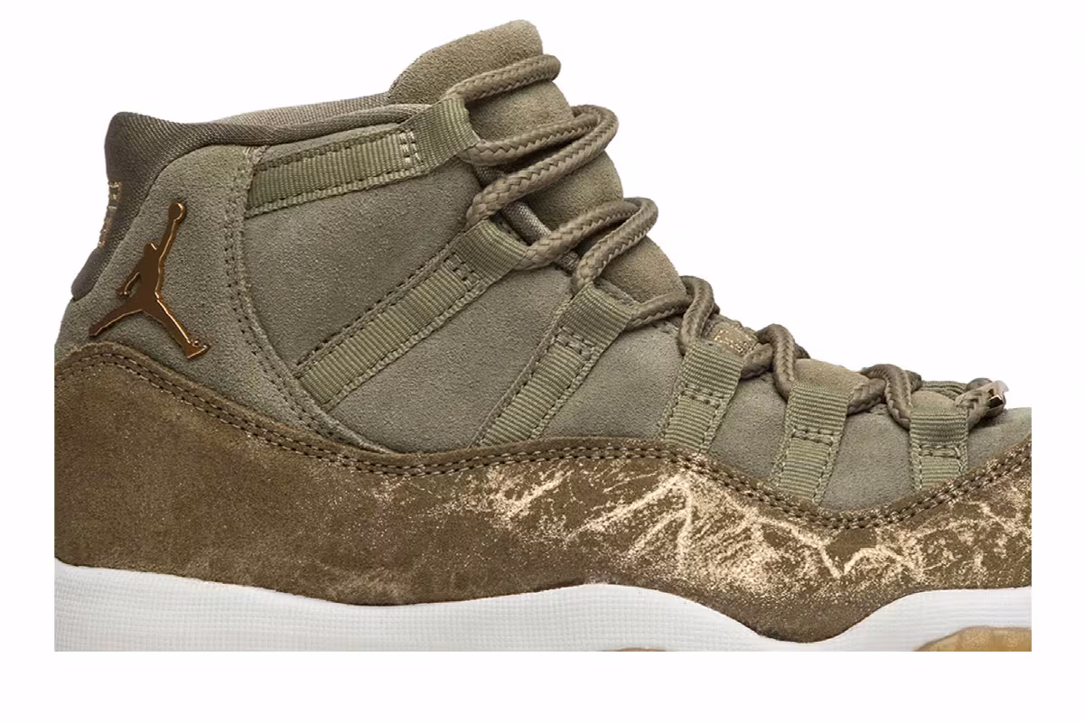 Women's Air Jordan 11 Olive Lux, view 3