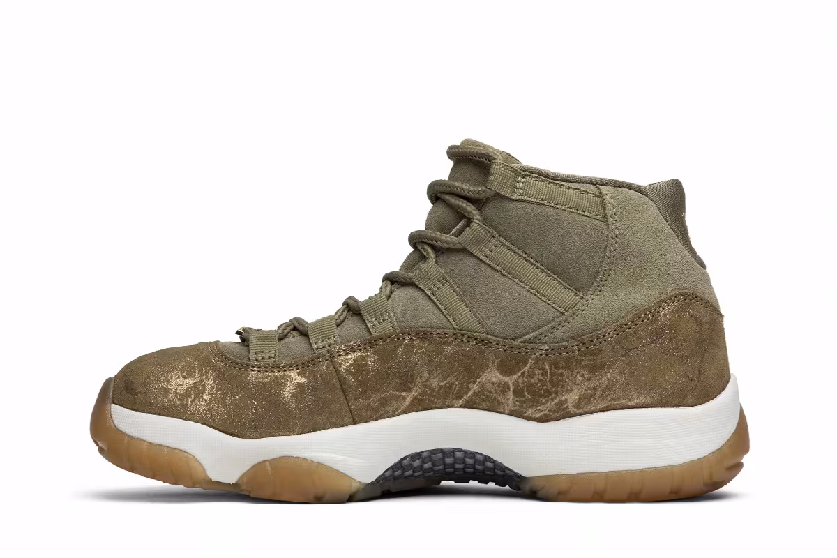 Women's Air Jordan 11 Olive Lux, view 4