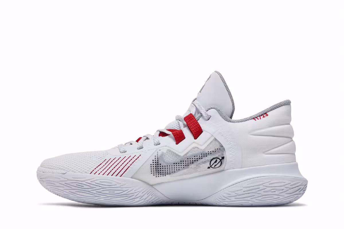 Nike Kyrie Flytrap 5 White University Red, view 4