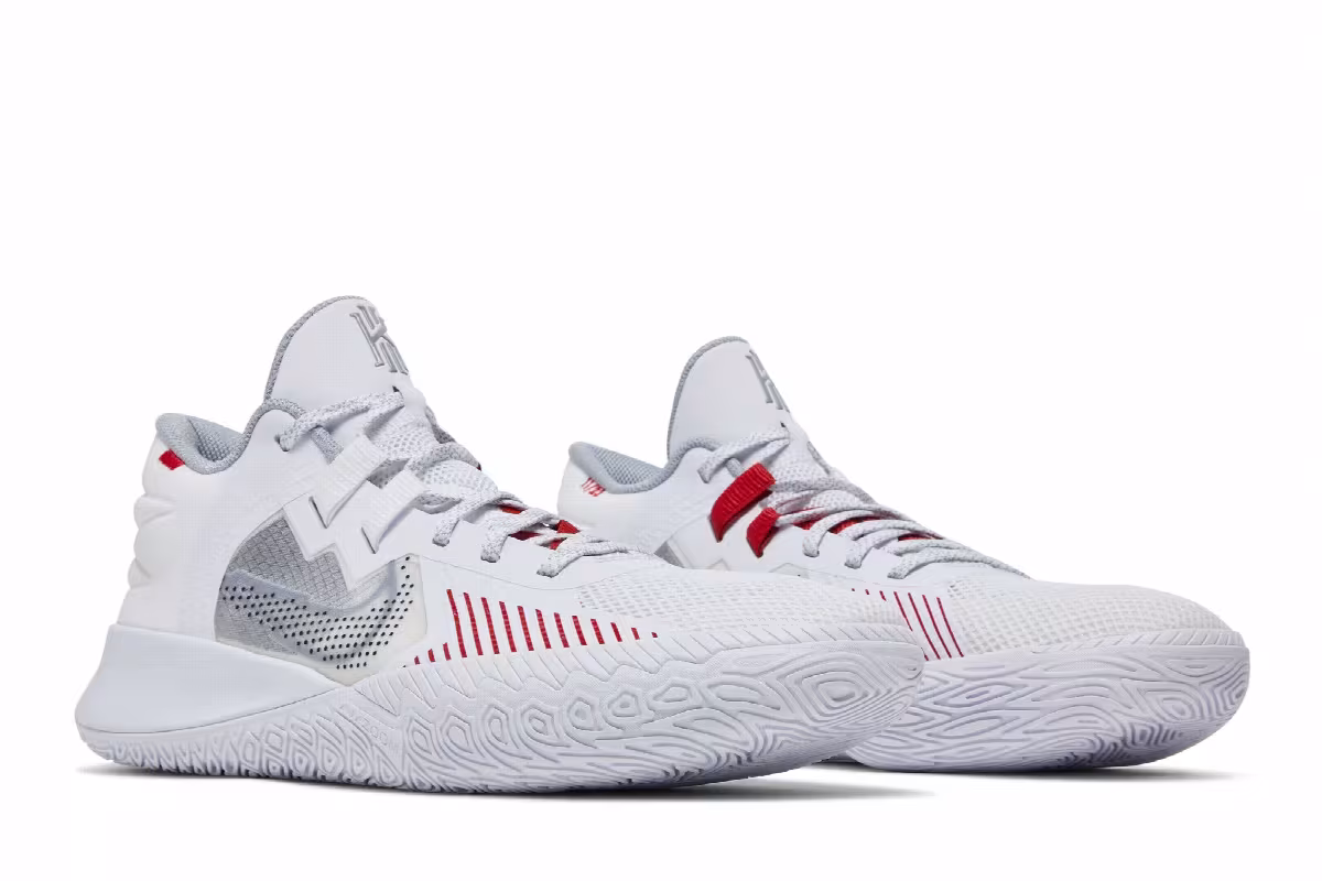 Nike Kyrie Flytrap 5 White University Red, view 9