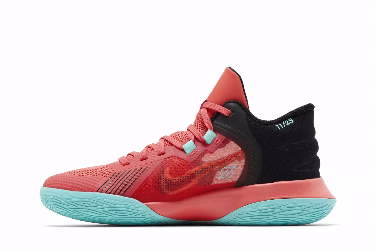 Nike Kyrie Flytrap 5 GS Magic Ember Dynamic Turquoise, view 4