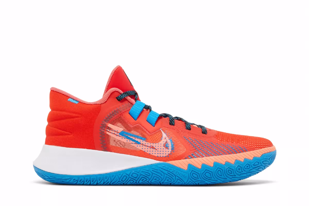 Nike Kyrie Flytrap 5 Habanero Red Blue Hero, view 2