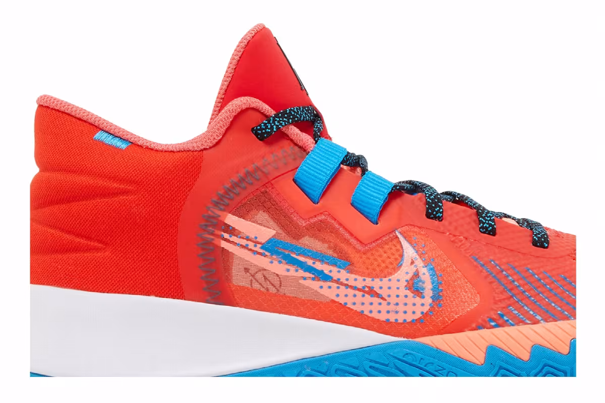 Nike Kyrie Flytrap 5 Habanero Red Blue Hero, view 3