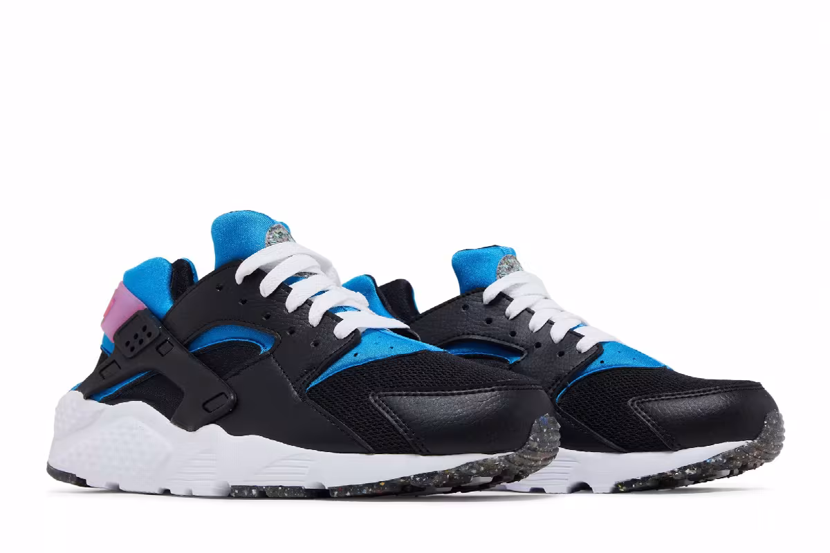 Nike Huarache Run GS Black Light Photo Blue, view 9