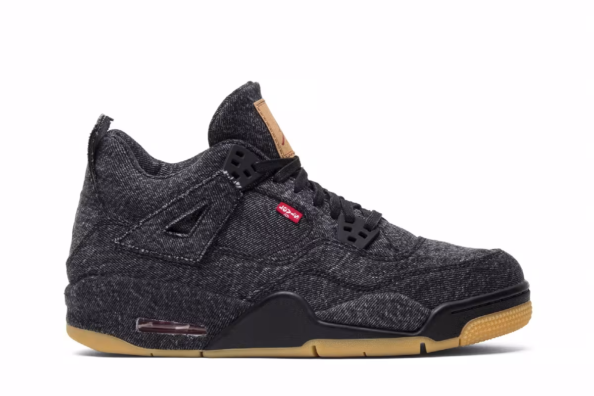 Levi's x Air Jordan 4 GS Black Denim, view 2