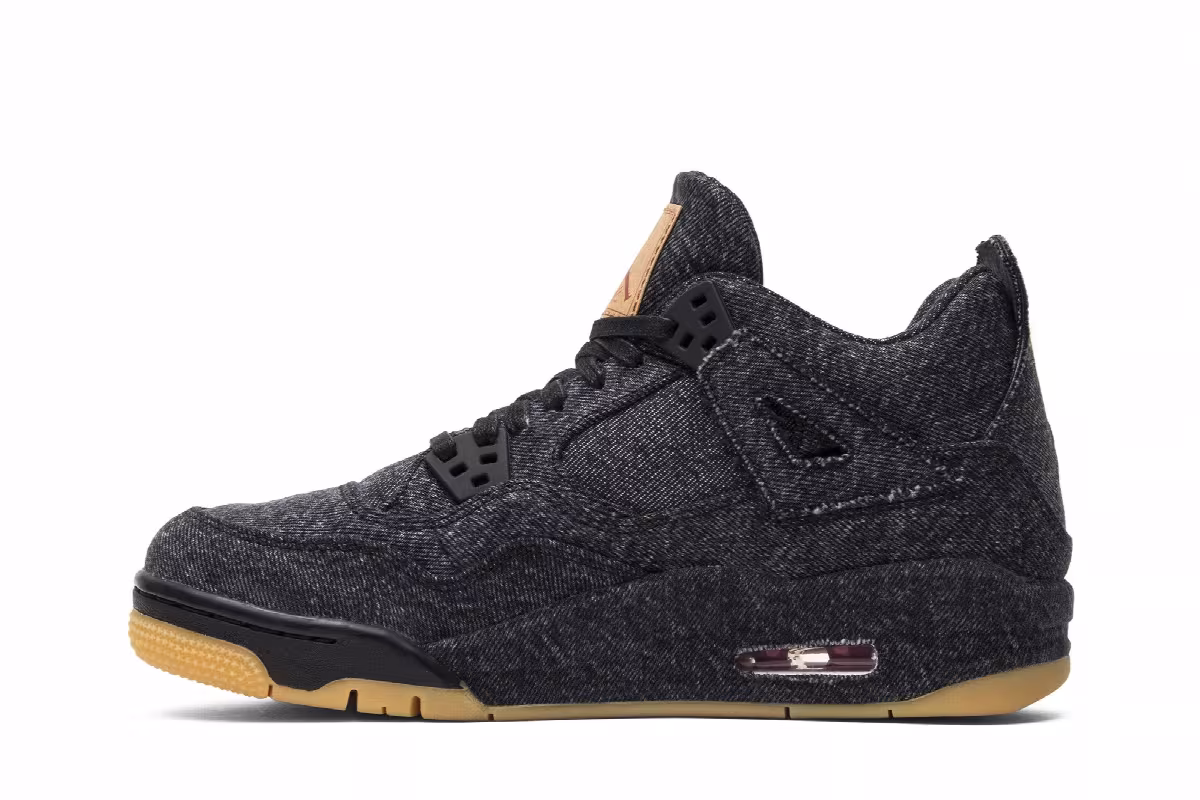 Levi's x Air Jordan 4 GS Black Denim, view 4