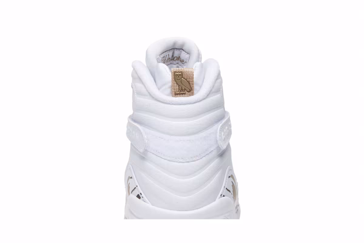 OVO x Air Jordan 8 White, view 8