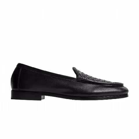 Bottega Veneta Silenzio Intrecciato Loafer 'Black Leather'
