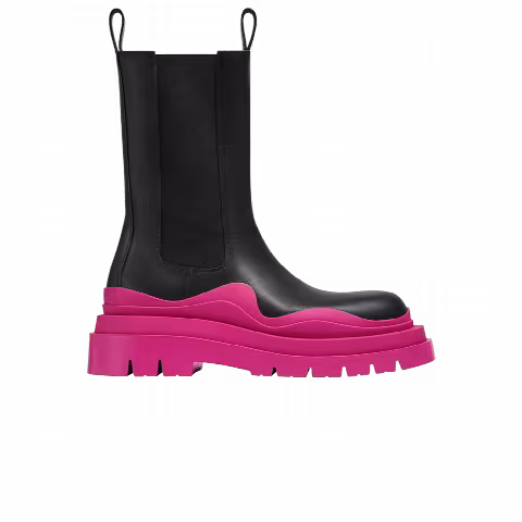 Bottega Veneta Wmns Tire Boot 'Black Hollyhock'