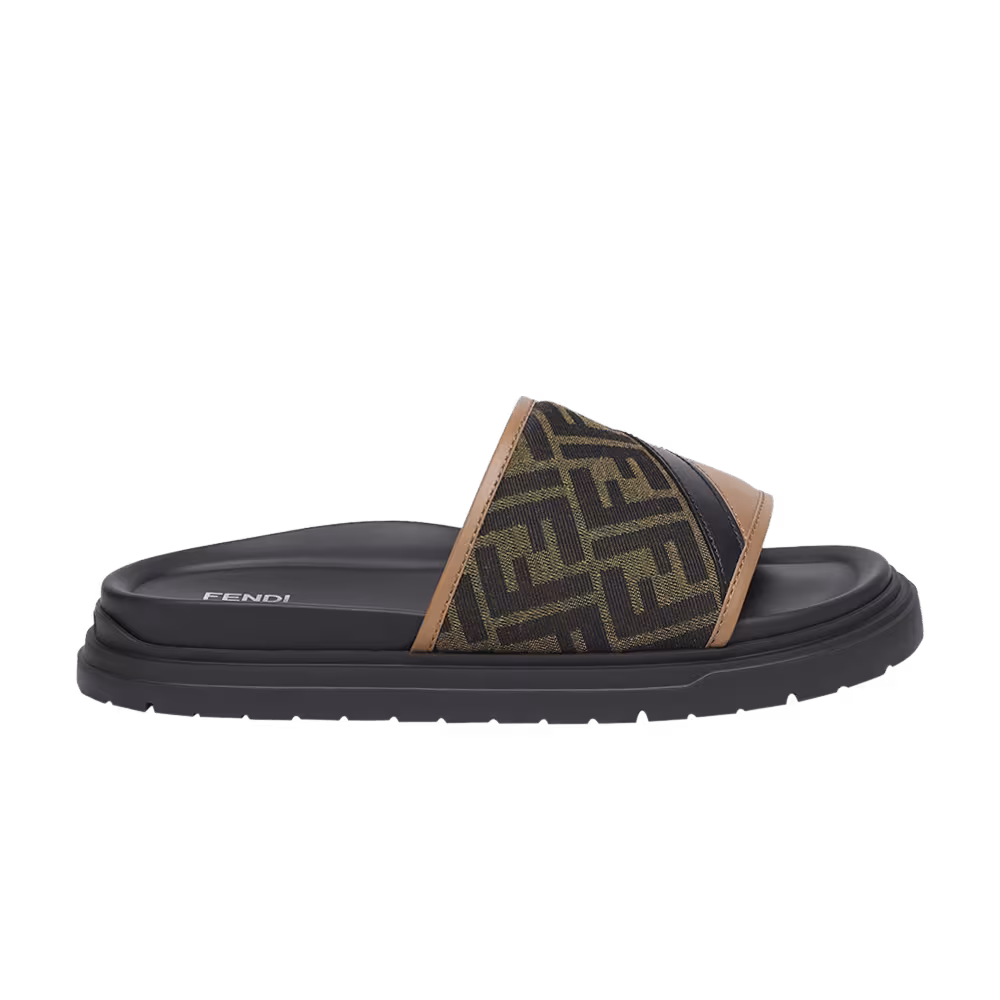 Fendi Diagonal Slides FF Jacquard - Brown