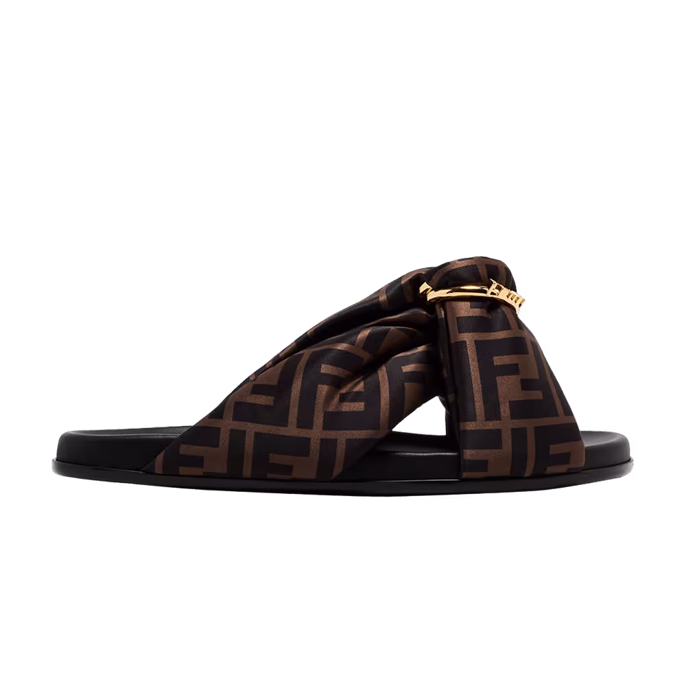 Fendi Women's Feel FF Satin Slide Brown