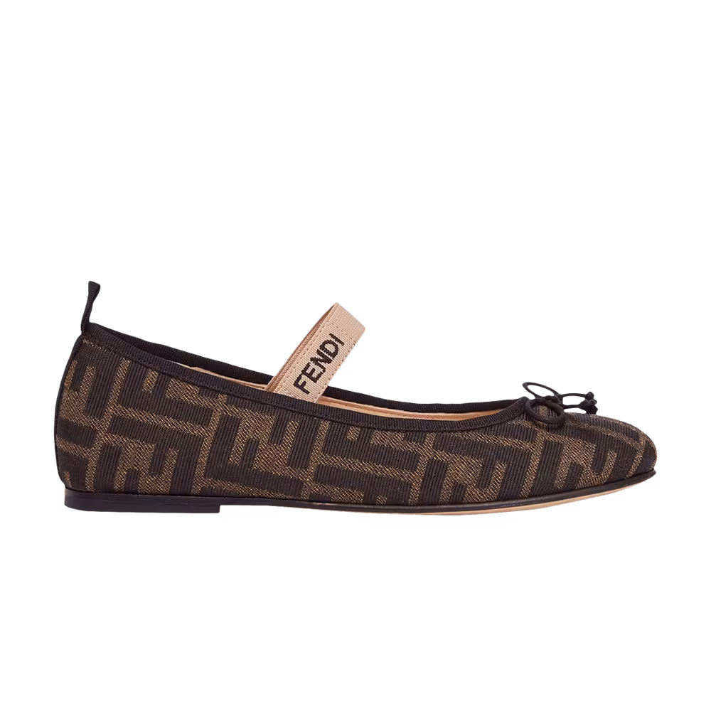 Fendi Ballerinas Junior Allover FF Logo - Tobacco