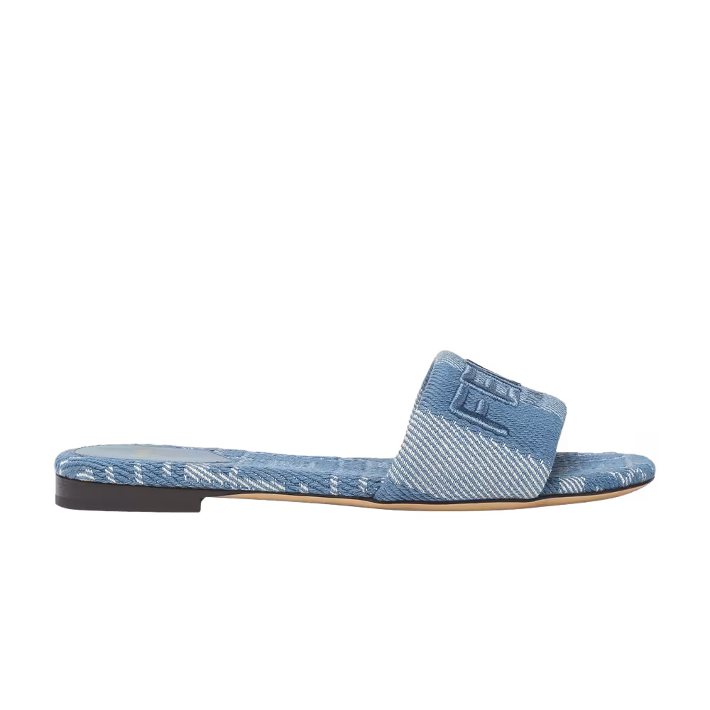 Fendi Women's Sunshine Slide Light Blue Denim Effect