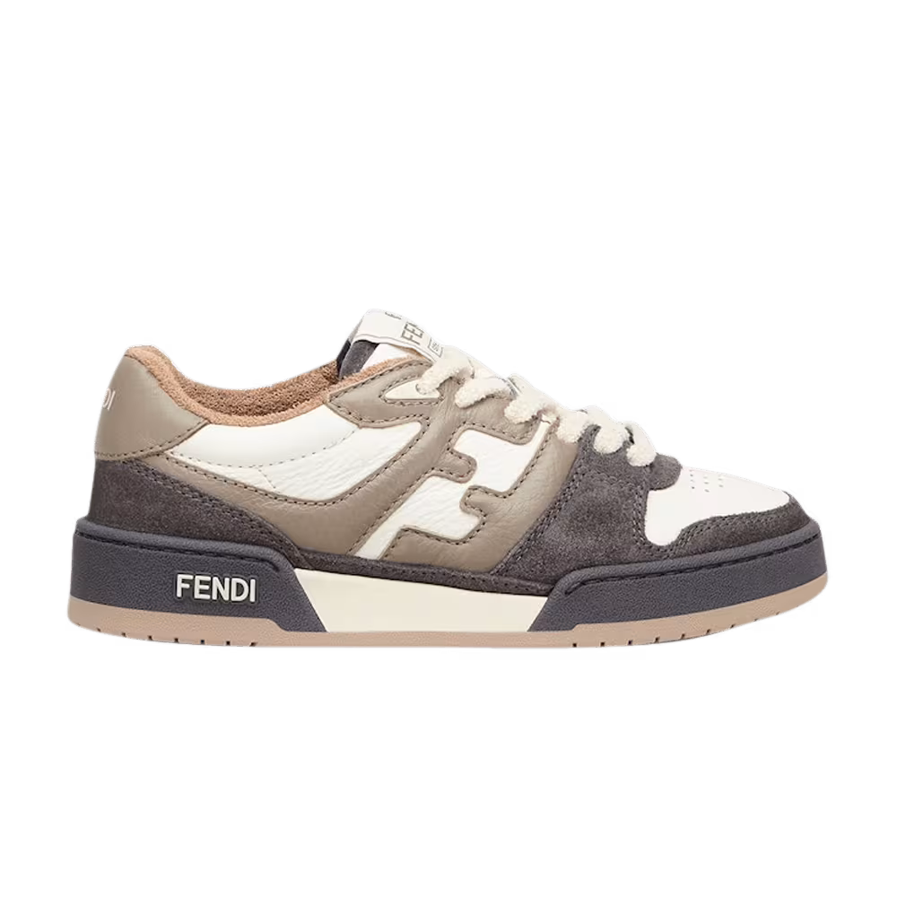 Fendi Women's FF Mixed Leather Low Dove Grey