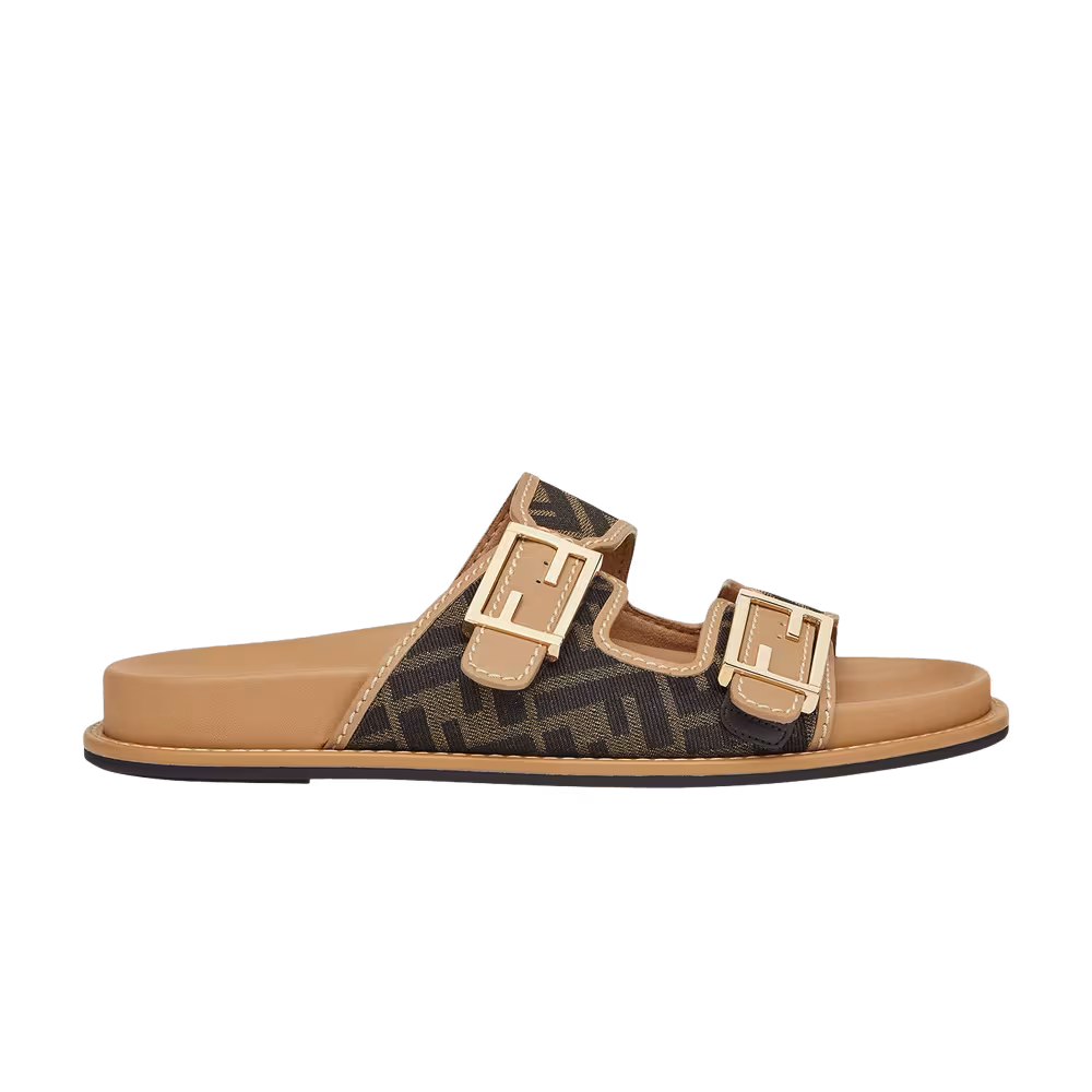 Fendi Women's Feel Slide FF Baguette - Brown