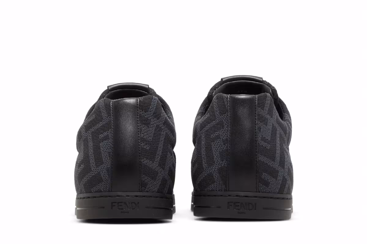 Fendi FF Motif Lace Up Low Black, view 7