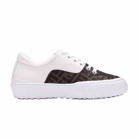 Fendi Force Lace-Up Sneaker 'White Brown'