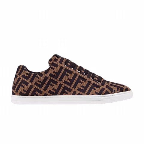 Fendi FF Motif Lace Up Low 'Almond Black'