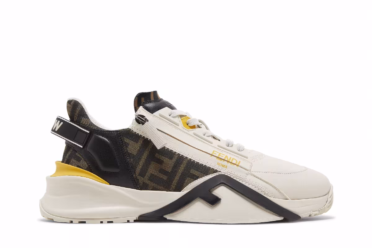 Fendi Flow Slip-On White Yellow, view 2