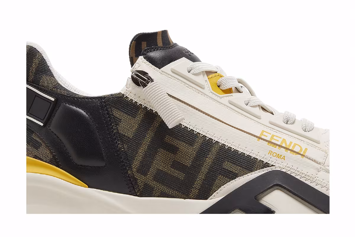 Fendi Flow Slip-On White Yellow, view 3