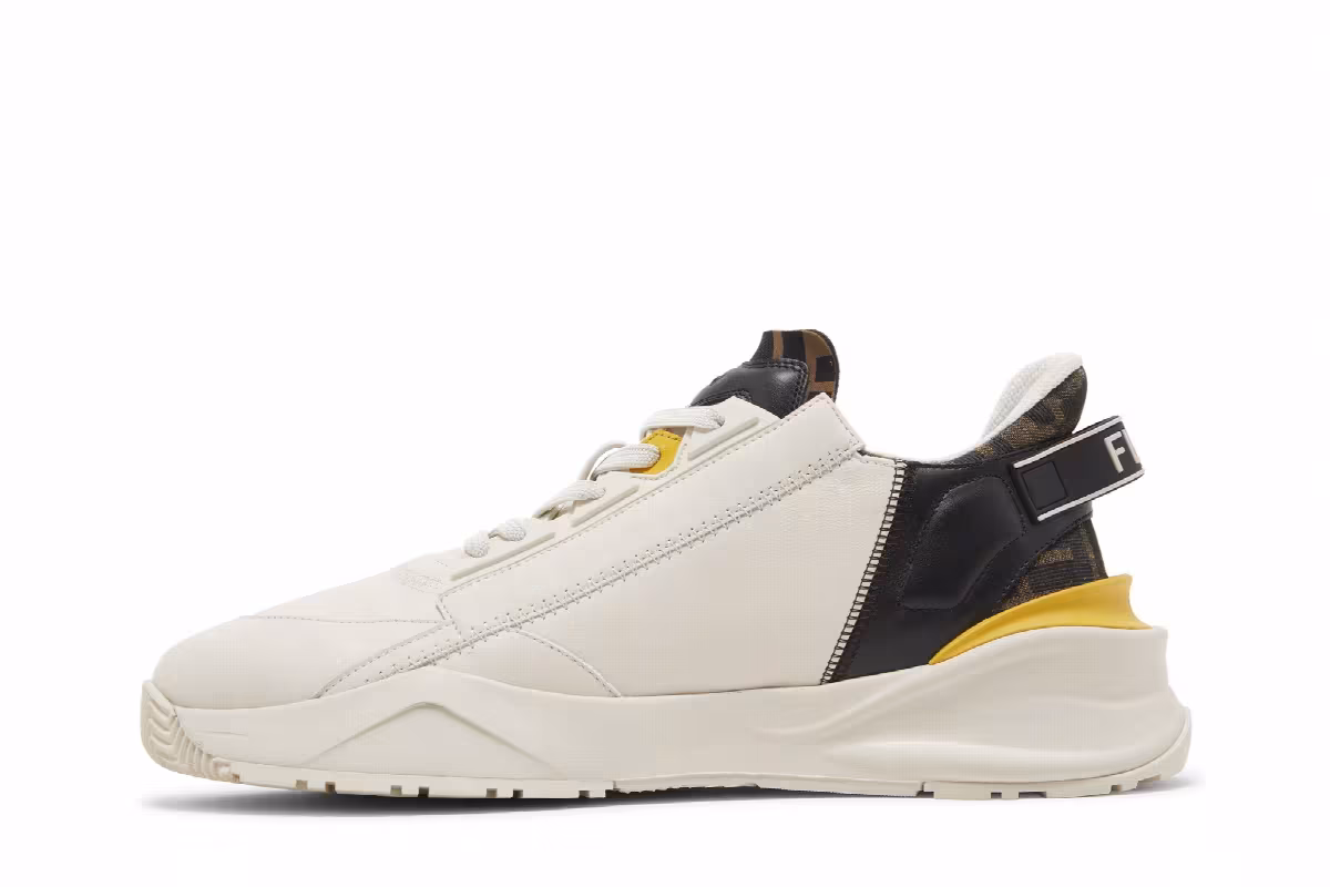 Fendi Flow Slip-On White Yellow, view 4