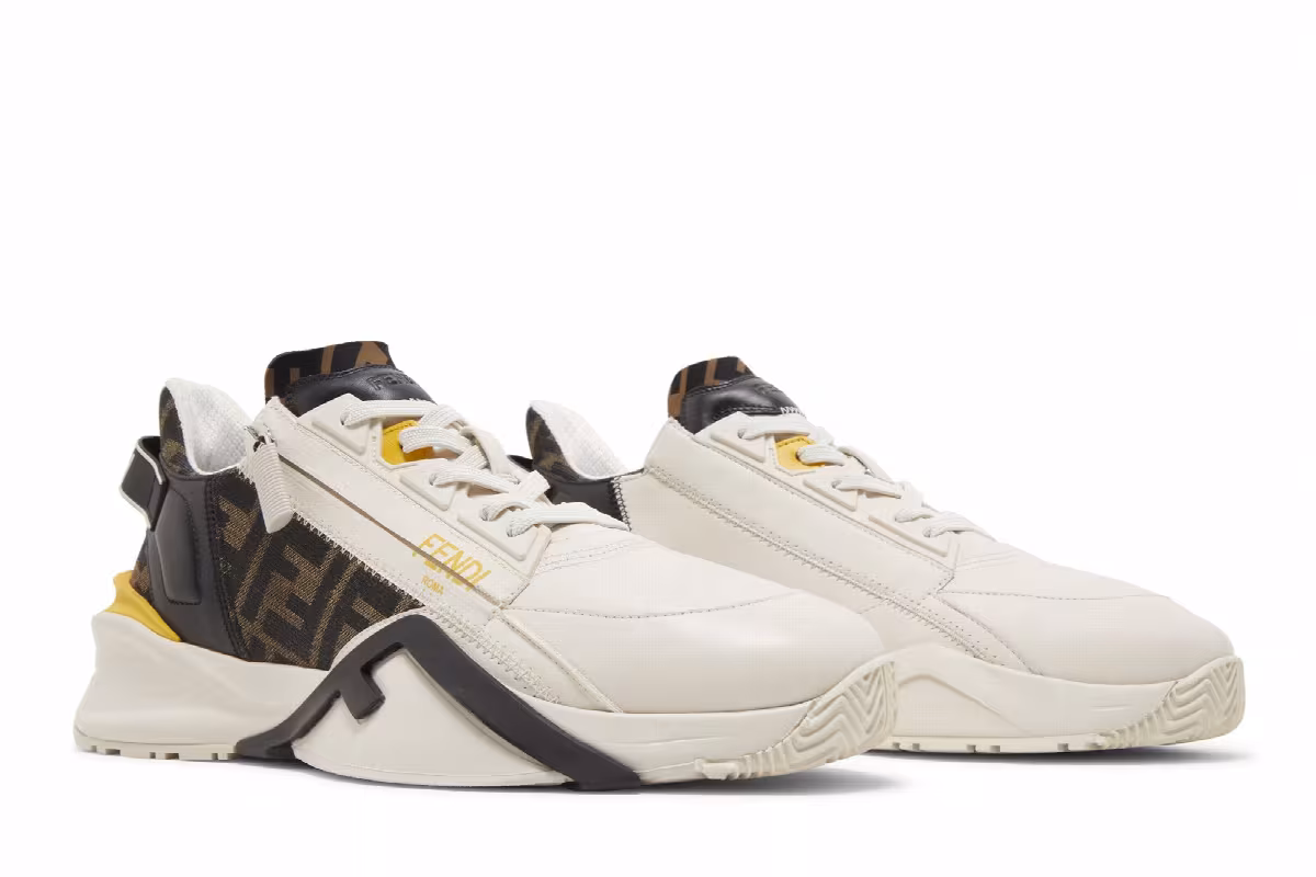 Fendi Flow Slip-On White Yellow, view 9