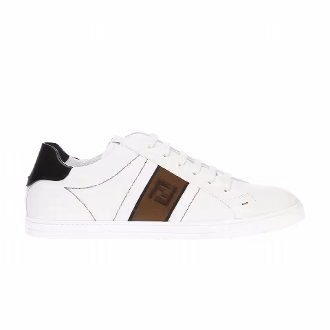 Fendi Leather Low 'White Black'