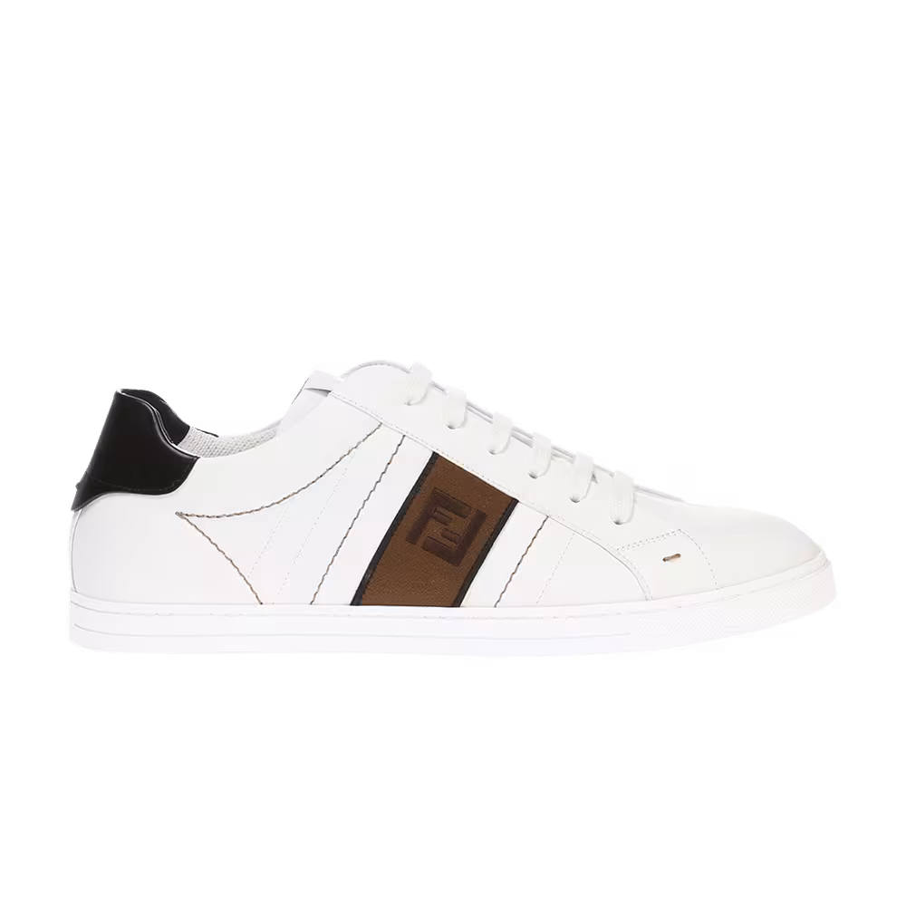 Fendi Leather Low White Black