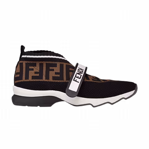 Fendi Wmns FF Motif Rockoko Sneaker 'Black Brown'