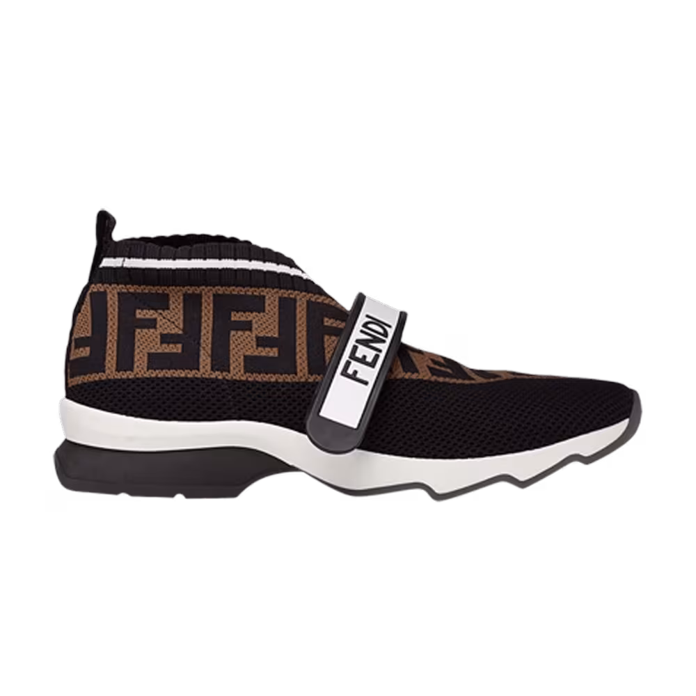 Fendi Women's FF Motif Rockoko Sneaker Black Brown
