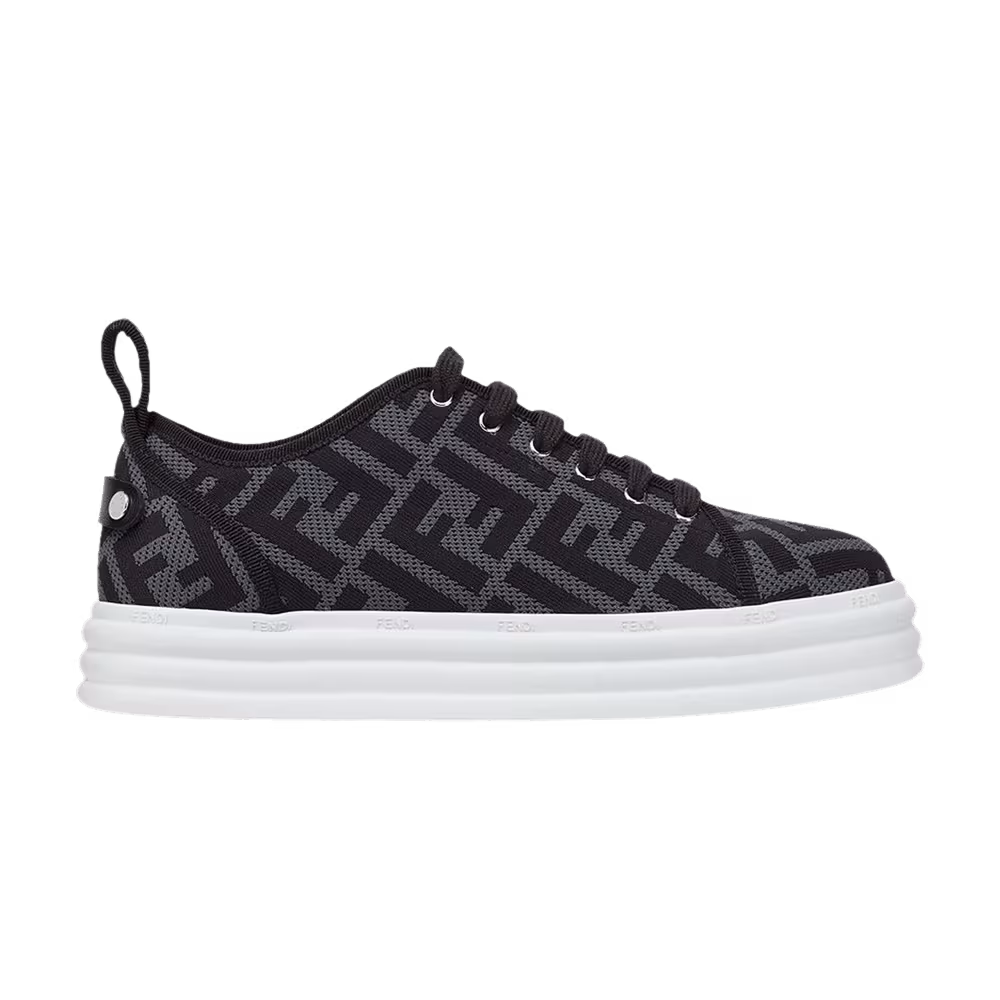 Fendi Women's FF Motif Rise Fabric Platform Charcoal