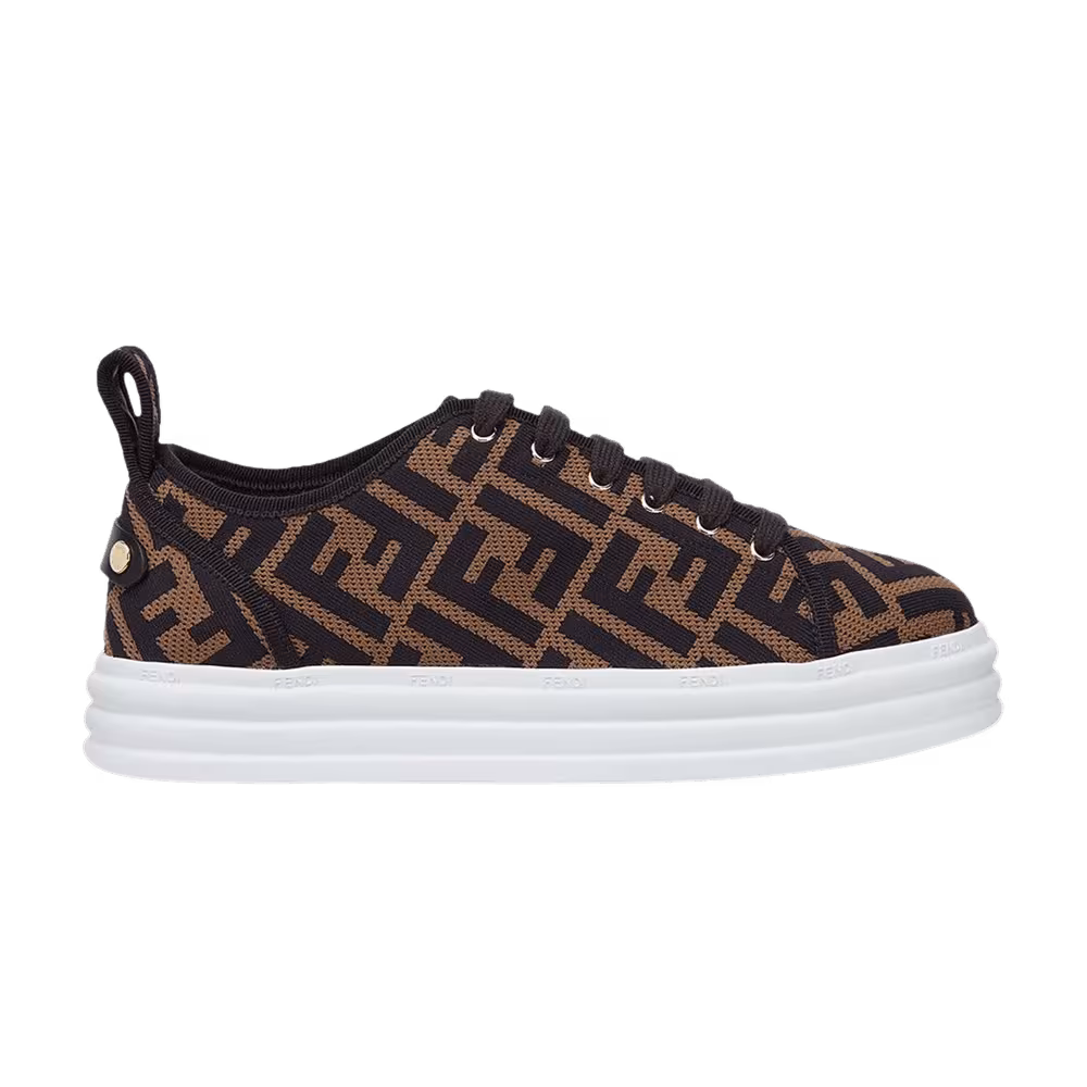 Fendi Women's FF Motif Rise Fabric Platform Tabacco