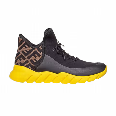 Fendi FF Motif Mesh High 'Black Yellow'