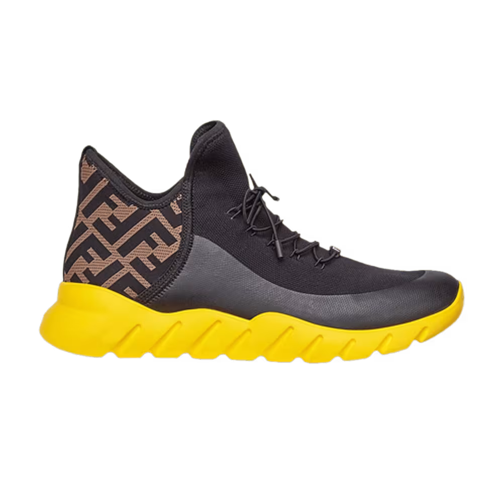 Fendi FF Motif Mesh High Black Yellow
