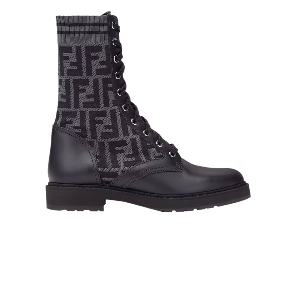 Fendi FF Rockoko Biker Boot Black