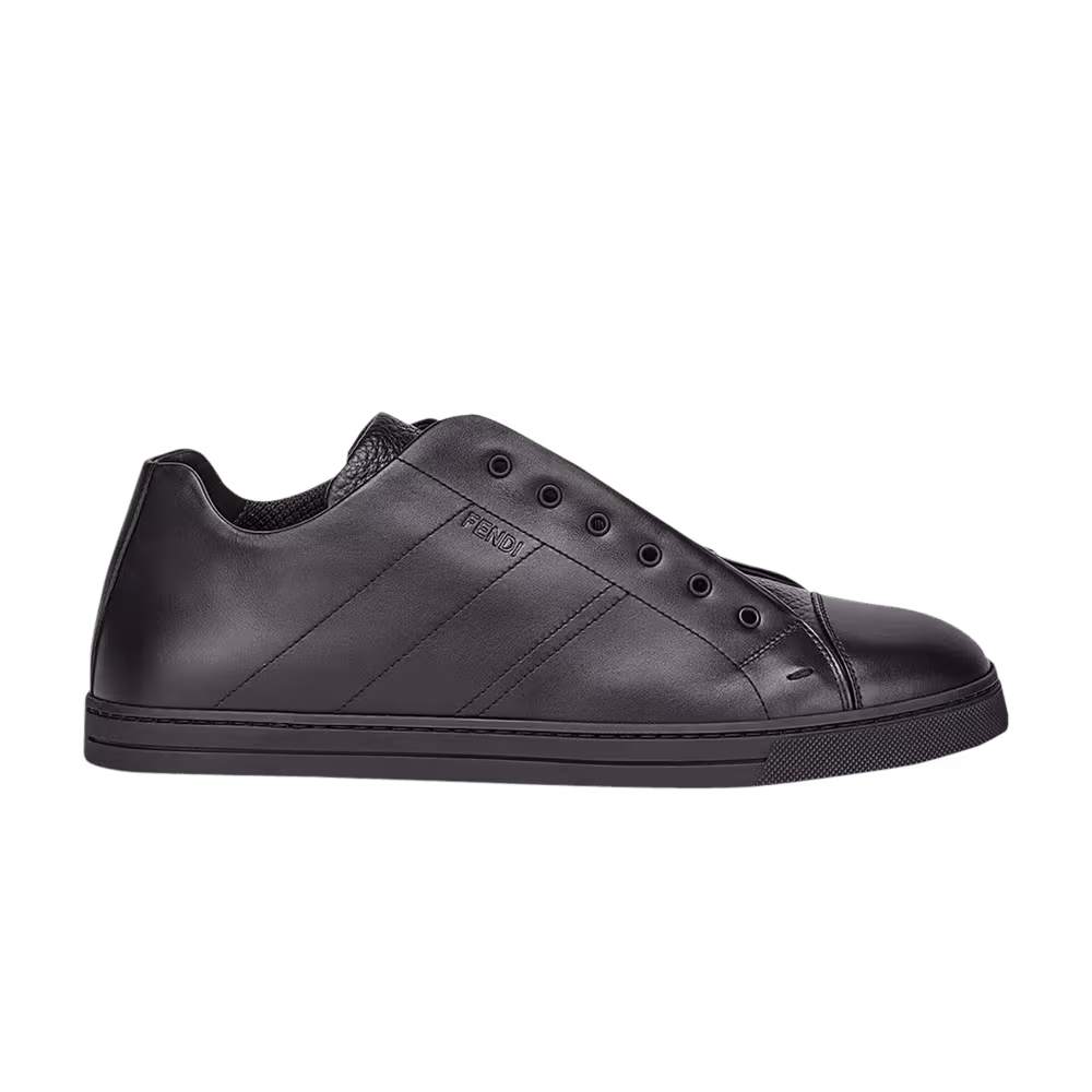 Fendi Leather Slip-On Black