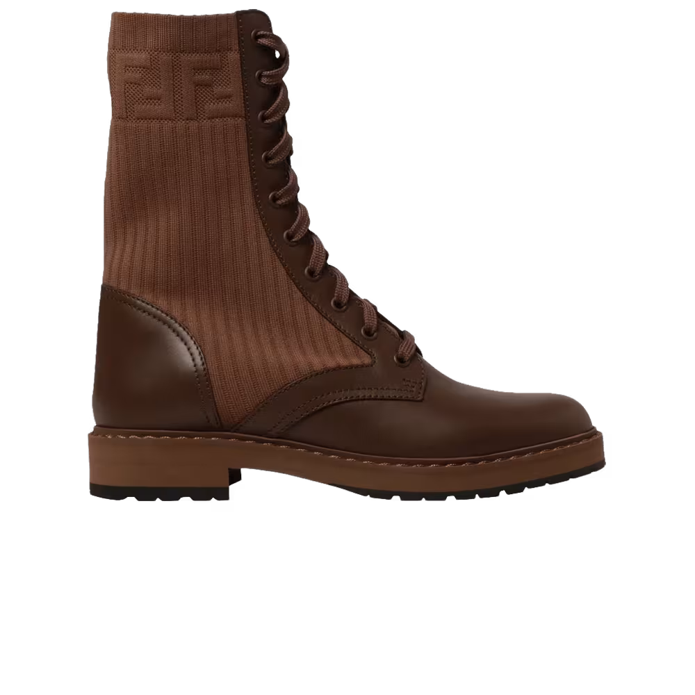 Fendi Women's FF Rockoko Biker Boot Brown