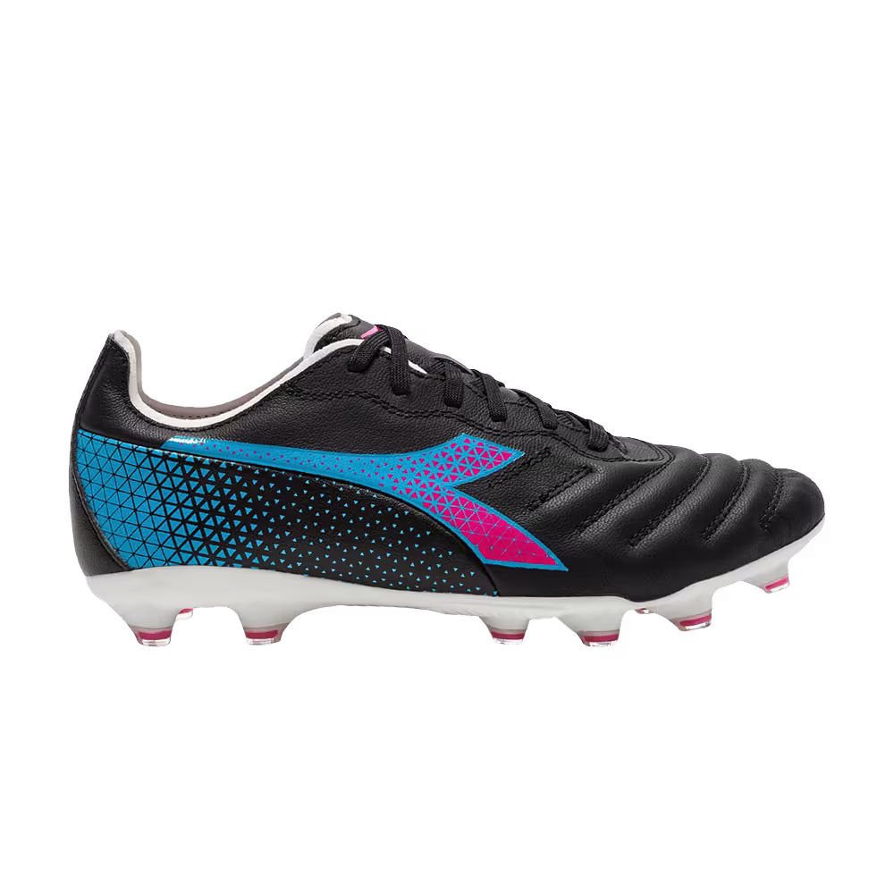 Diadora Women's Brasil Elite GR LT LP12 Black Cyan Blue Fluorescent
