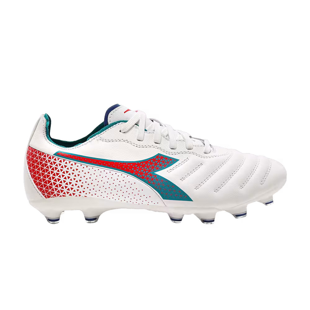 Diadora Women's Brasil Elite GR LT LP12 White Fluorescent Red
